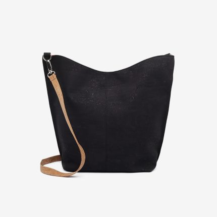 Bag in black cork with black handle in black