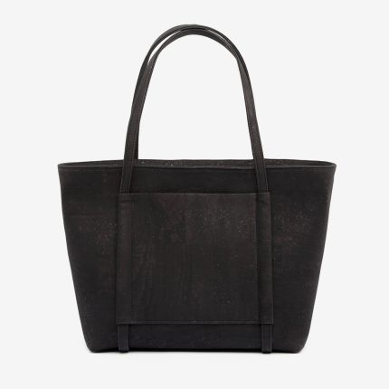 Totte bag in black cork with pocket