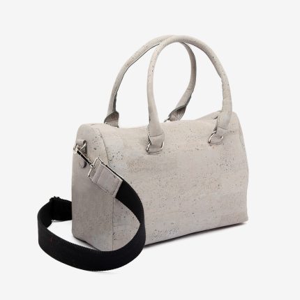 Grey cork handbag with laser front