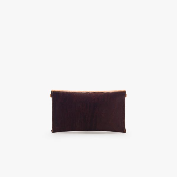 Beige/white/chocolate brown cork envelope crossbody bag