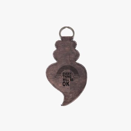 Chocolate Brown Cork Key Chain "Everything Will Be Ok"