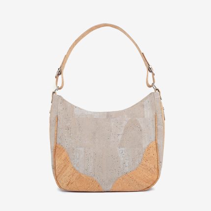Shoulder cork bag with body and wing in grey