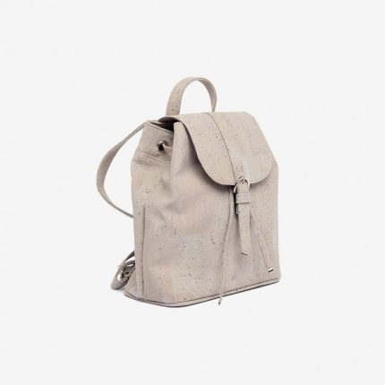 Backpack in grey cork with red lining closure