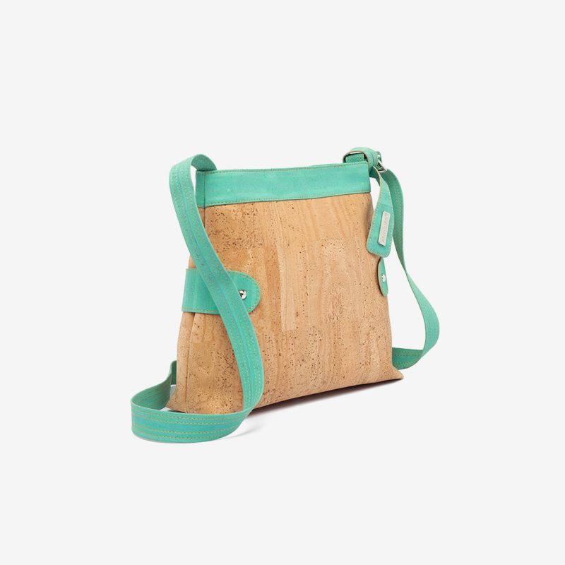 Crossbody Bag Beige and Water Green Adjustable Strap